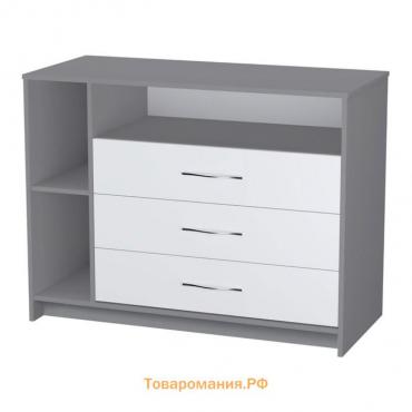 Комод c 4 ящиками Polini kids Simple 2110, 505х1130х865 мм, серо-белый