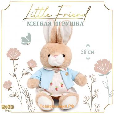 Мягкая игрушка Little Friend, зайка в платье и голубой кофточке, 38 см