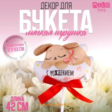 Мягкая игрушка в букет «С рождением доченьки!»