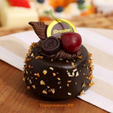 Муляж - магнит "Пирожное Джоли" шоколад, 7х7х6см